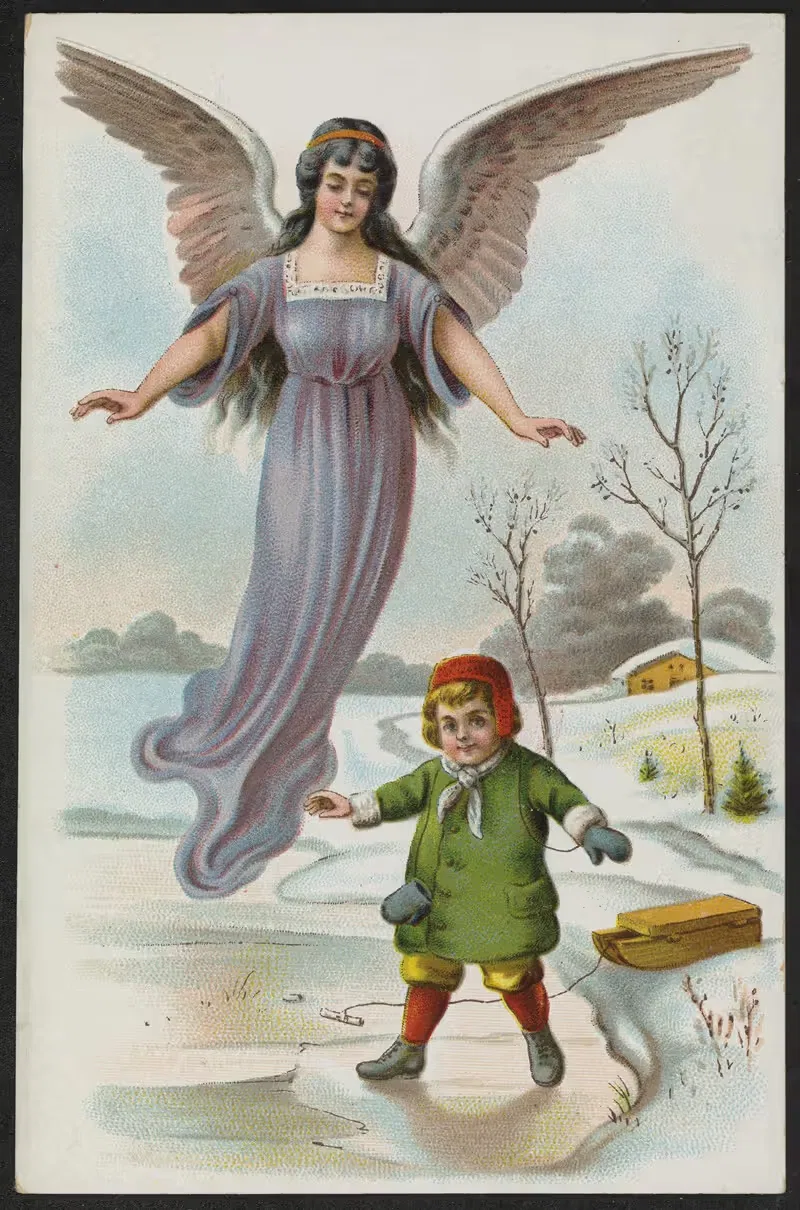 Angel protects children on the ice — Anonymous