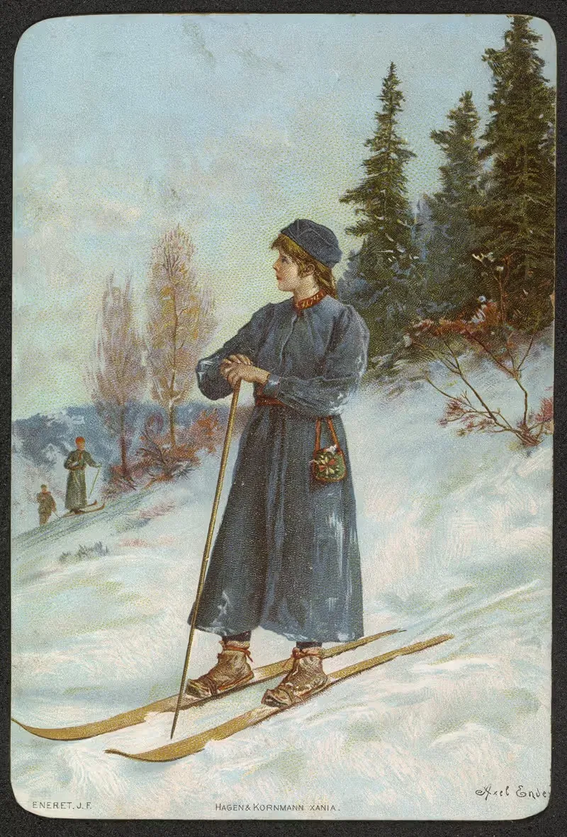 Женщина на лыжах by Аксель Хьялмар Эндэр — digital art print download