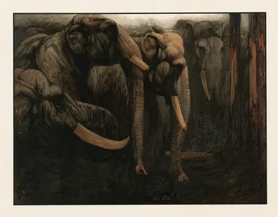 Elephant dance by Charles Maurice Detmold, 1903 — digital art print download