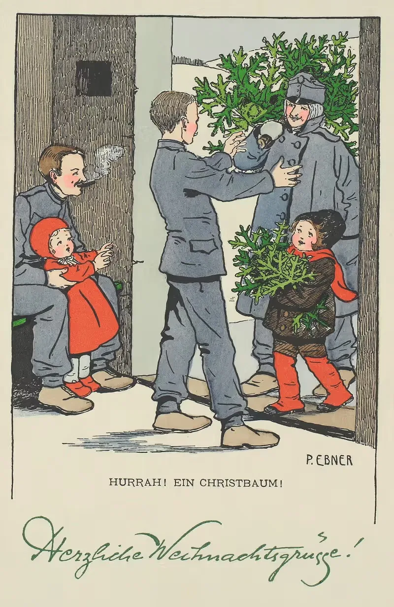 Hurrah! Ein Christbaum! Herzliche Weihnachtsgrüsse! — Ferdinand Ebner
