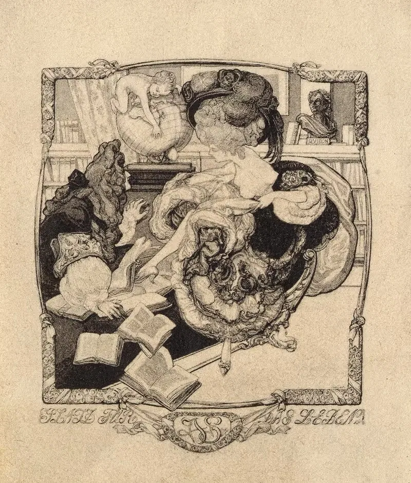 Экслибрис Место для жизни by Франц фон Байрос, 1907 — digital art print download