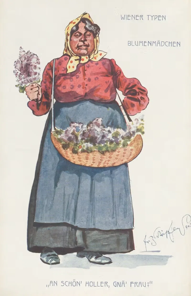 Венские типы; Цветочные девушки by Фриц Шёнпфлуг, 1905 — digital art print download