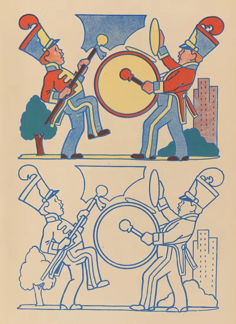 À Colorier Pl.08 by Gaston Marechaux, 1936 — digital art print download