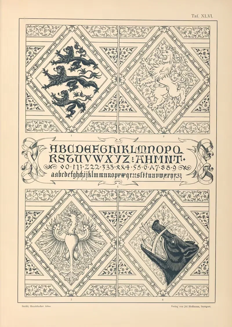 Геральдический атлас Pl.42 by Хуго Герман Стрёль, 1899 — digital art print download