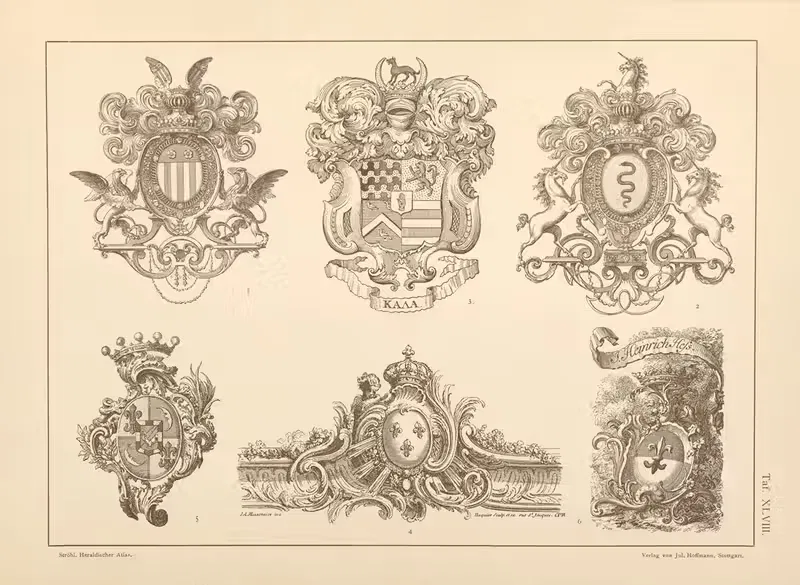 Гербовый атлас Pl.44 by Хуго Герман Стрёль, 1899 — digital art print download
