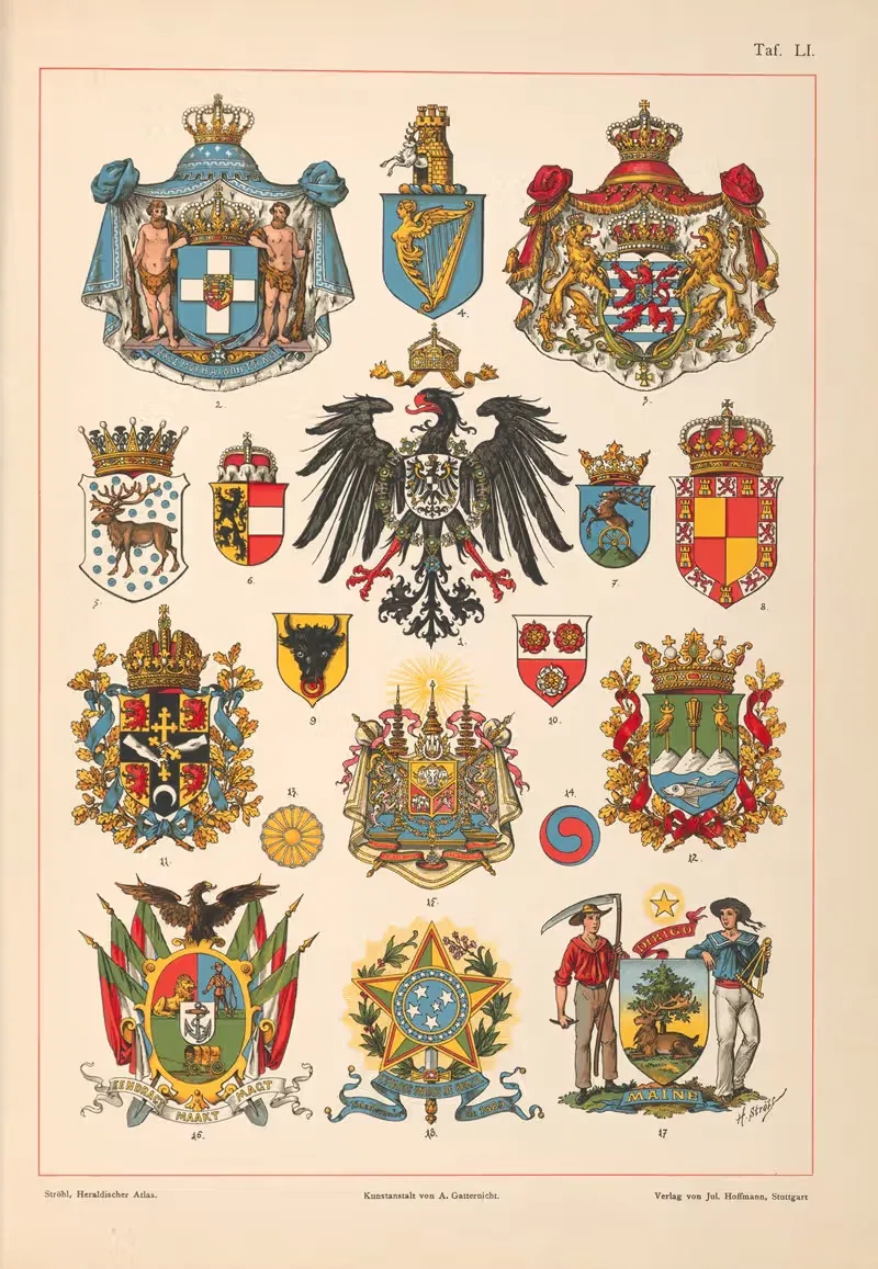 Геральдический атлас, Пл.47 by Хуго Герман Стрёль, 1899 — digital art print download