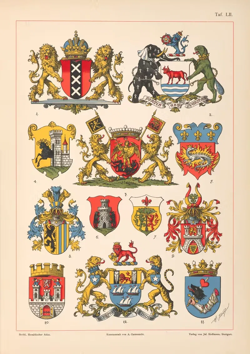 Геральдический атлас Пл.48 by Хуго Герман Стрёль, 1899 — digital art print download