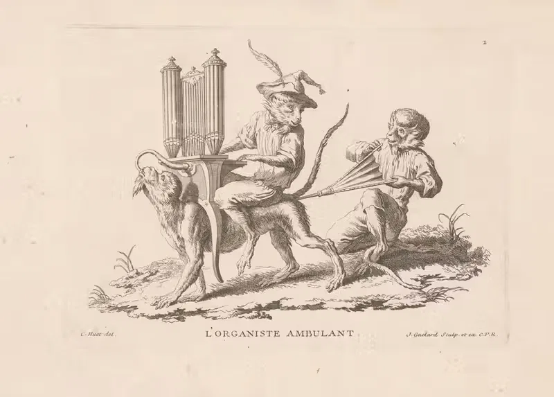Уличный органист by Жан Батист Гюлар, 1733-1792 — digital art print download