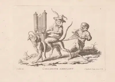 Уличный органист by Жан Батист Гюлар, 1733-1792 — digital art print download