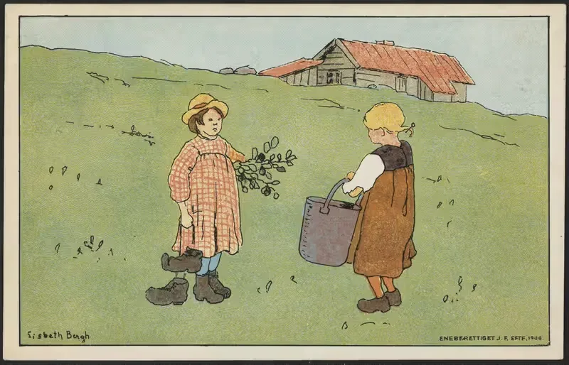 Летний мотив с детьми by Лисбет Берг — digital art print download