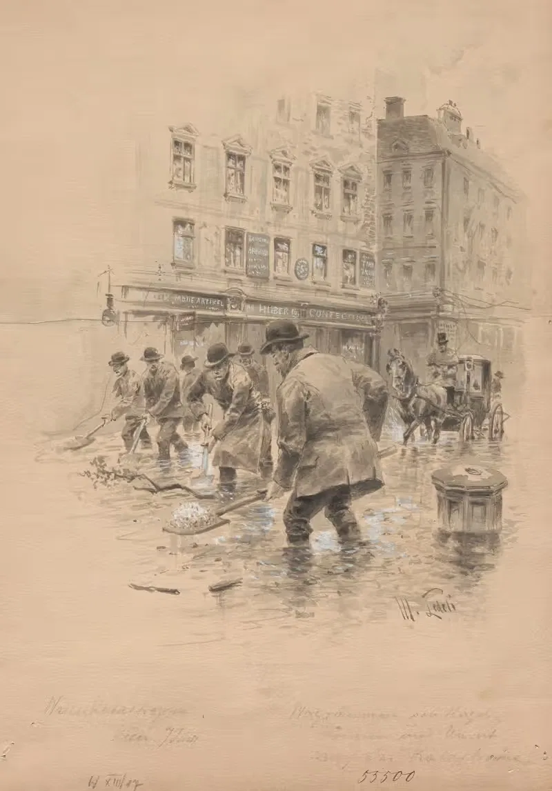 Метеорологическая катастрофа Вена 7 июня by Мориц Ледели, 1894 — digital art print download
