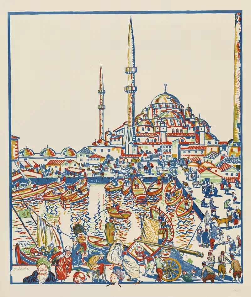 Константинополь (с Айя-Софией) by Оскар Ласке, 1918 — digital art print download
