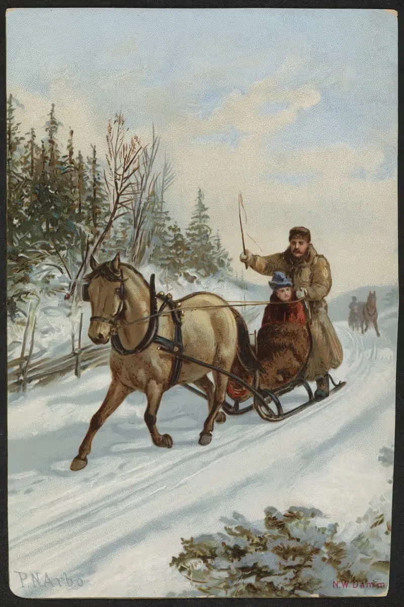 Winter motif by Peter Nicolai Arbo — digital art print download