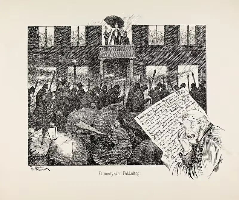 Et mislykket Fakkeltog — Theodor Kittelsen