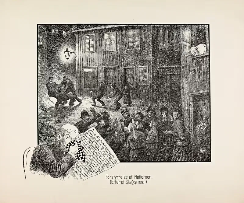 Forstyrrelse af Natteroen (Efter et Slagsmaal) — Theodor Kittelsen