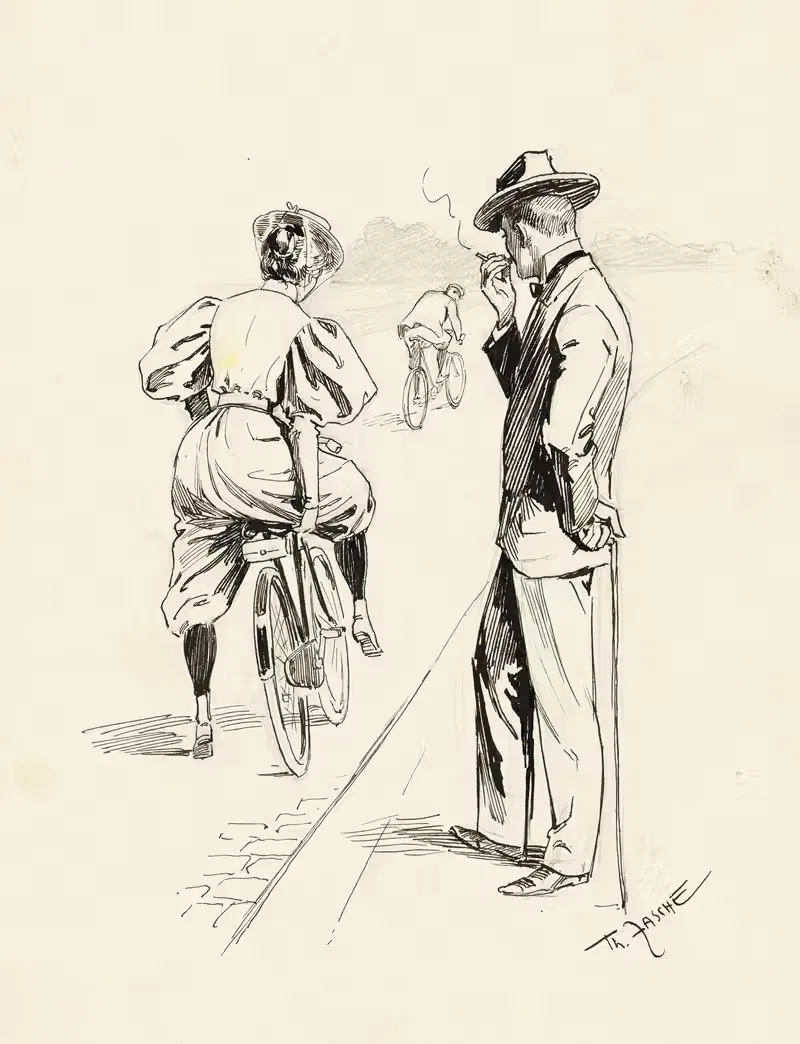 Эскиз к велоспорту by Теодор Засше, 1900 — digital art print download