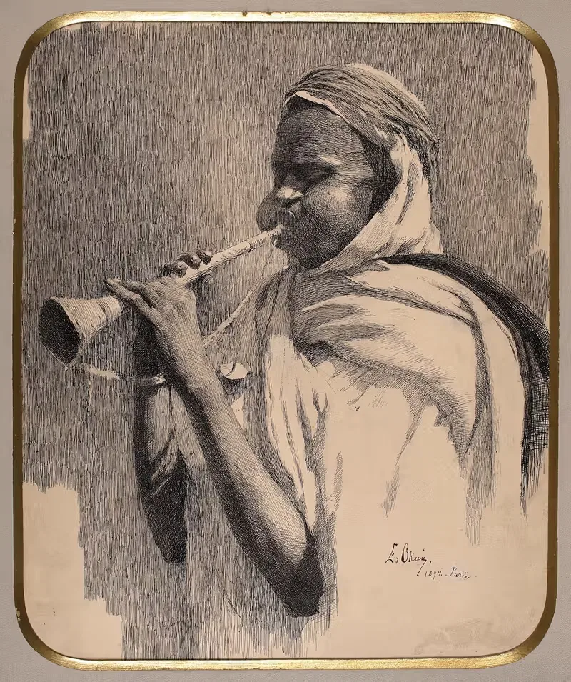 Араб, играющий на трубе by Эдвард Окун, 1894 — digital art print download