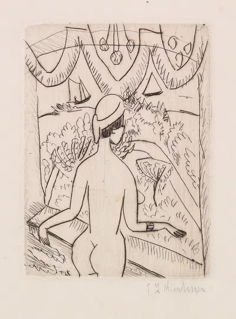 Nackte Frau am Fenster, Fehmarn — Ernst Ludwig Kirchner