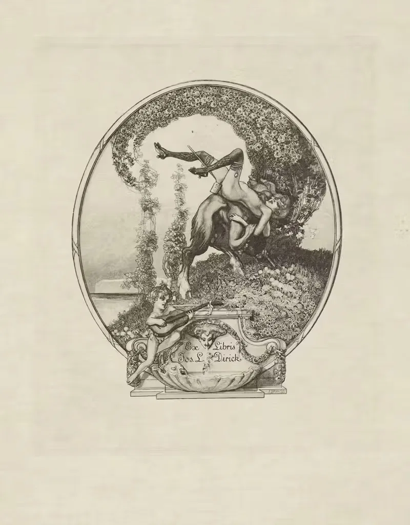 Bookplate of Jos. L. Dirick — Franz von Bayros