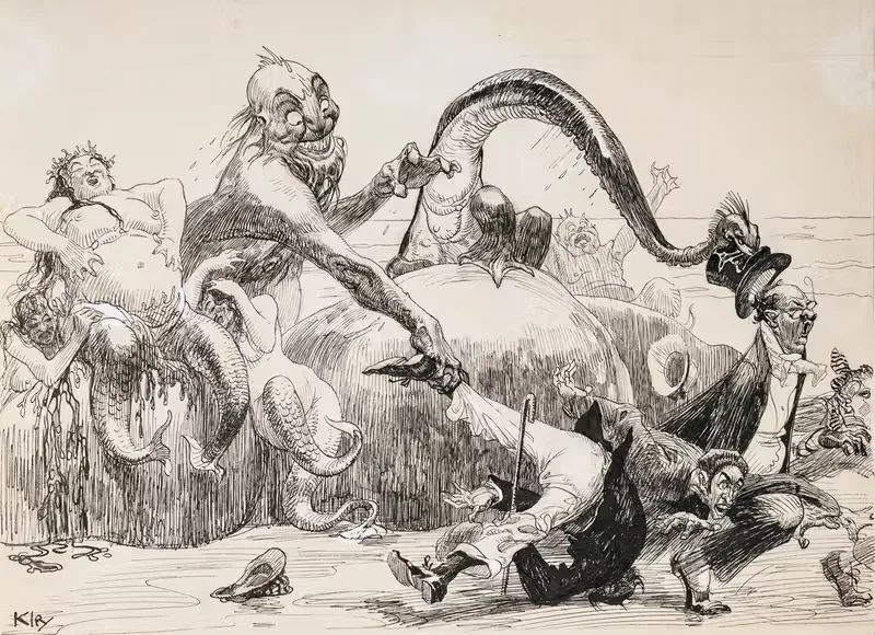 Strandfalle II by Heinrich Kley, 1910 — digital art print download