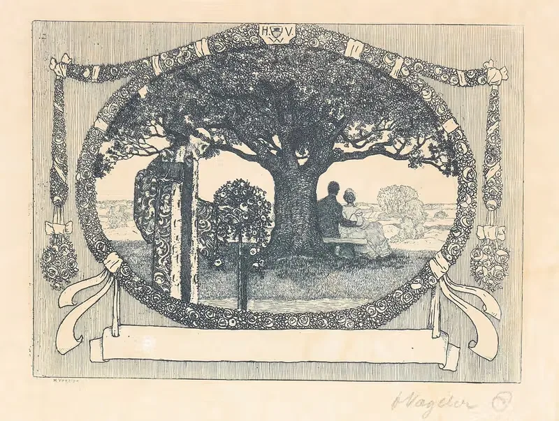 Весенний вечер by Генрих Фогелер, 1897-1904 — digital art print download