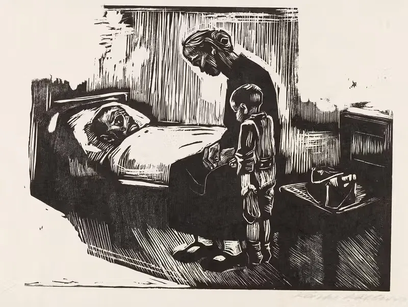 Визит в больницу by Кэтэ Кольвиц, 1929 — digital art print download