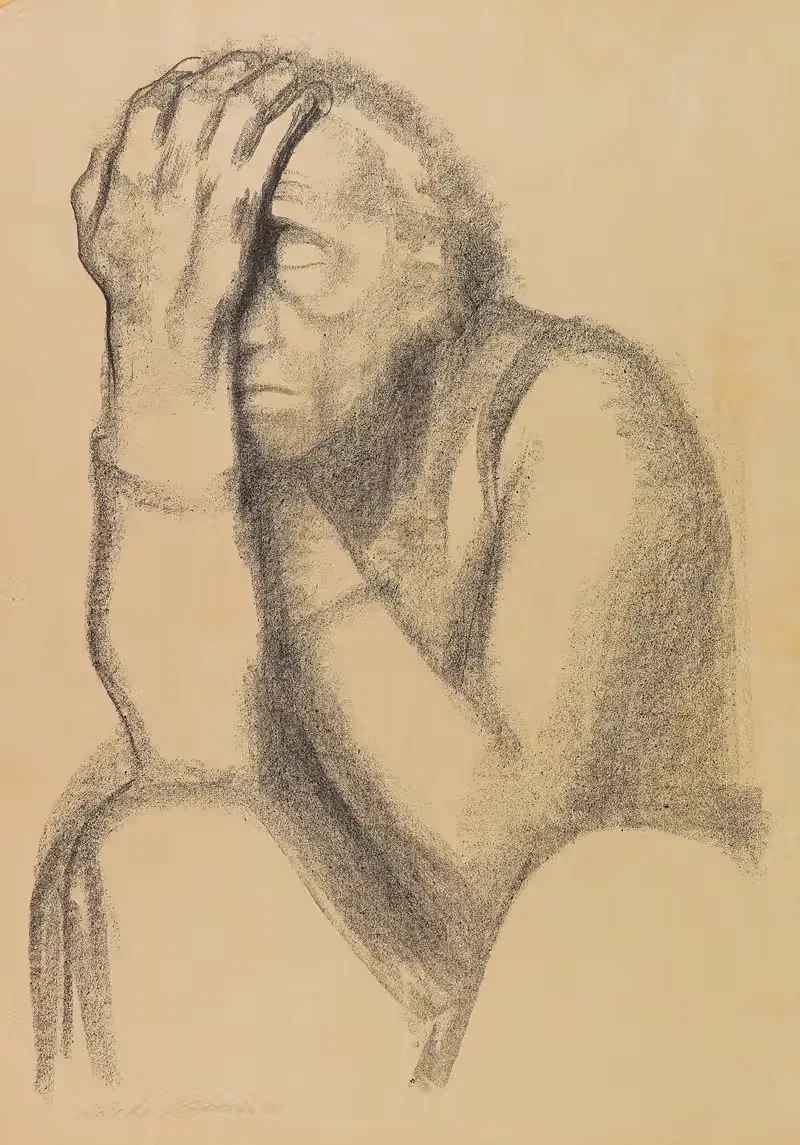 Размышляющая женщина by Кэтэ Кольвиц, 1920 — digital art print download
