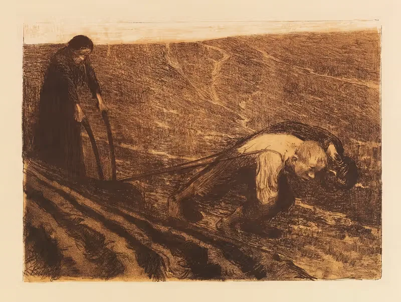 Плугозаводчик и женщина by Кэтэ Кольвиц, 1902 — digital art print download