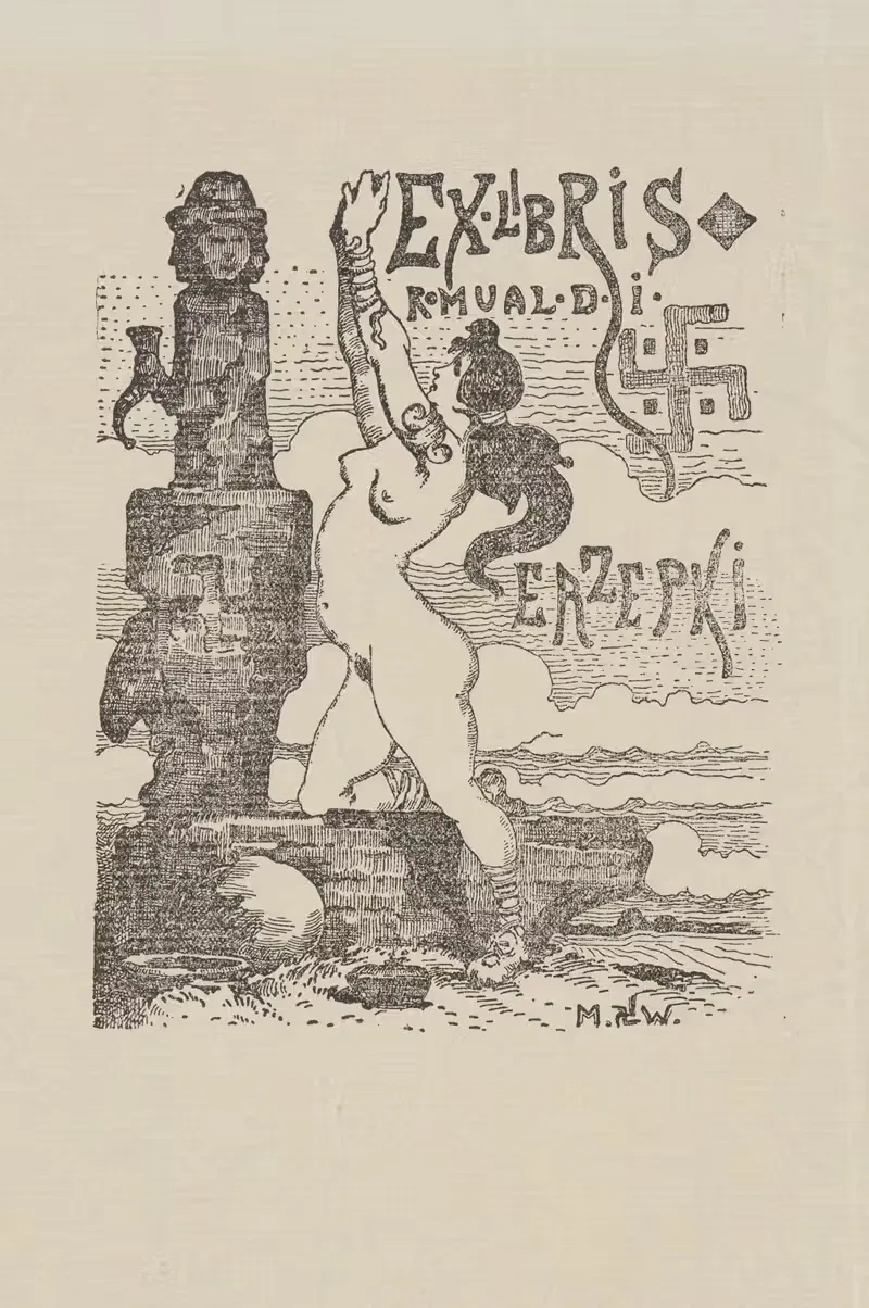 Bookplate of Romuald Erzepki — Marian Wawrzeniecki