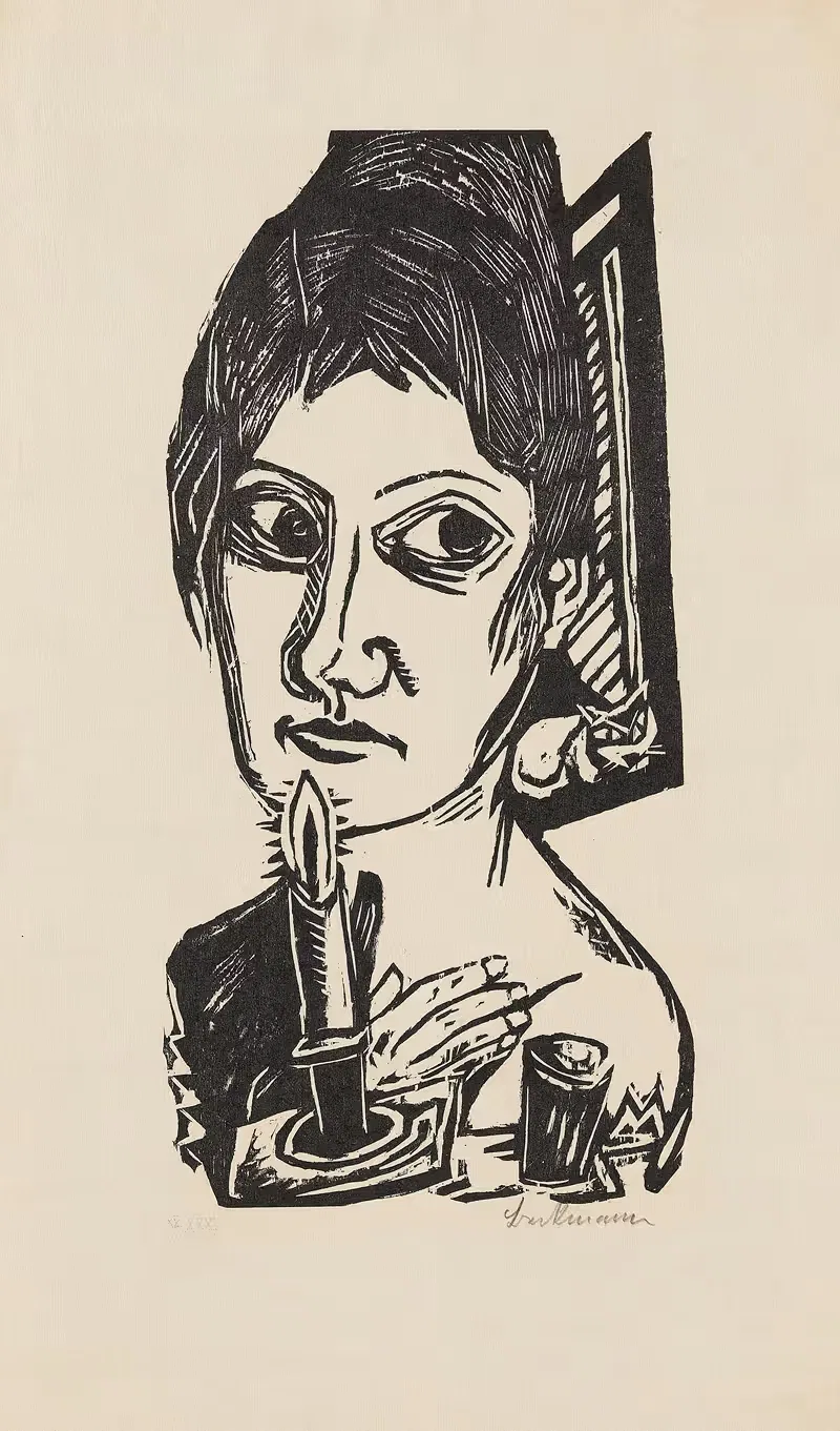 Женщина с свечой by Макс Бекманн, 1920 — digital art print download