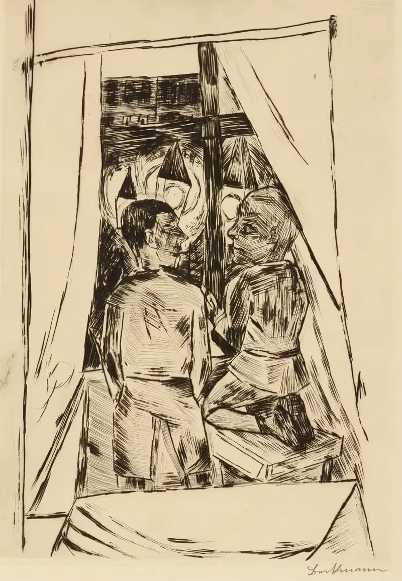 Kinder am Fenster by Max Beckmann, 1922 — digital art print download