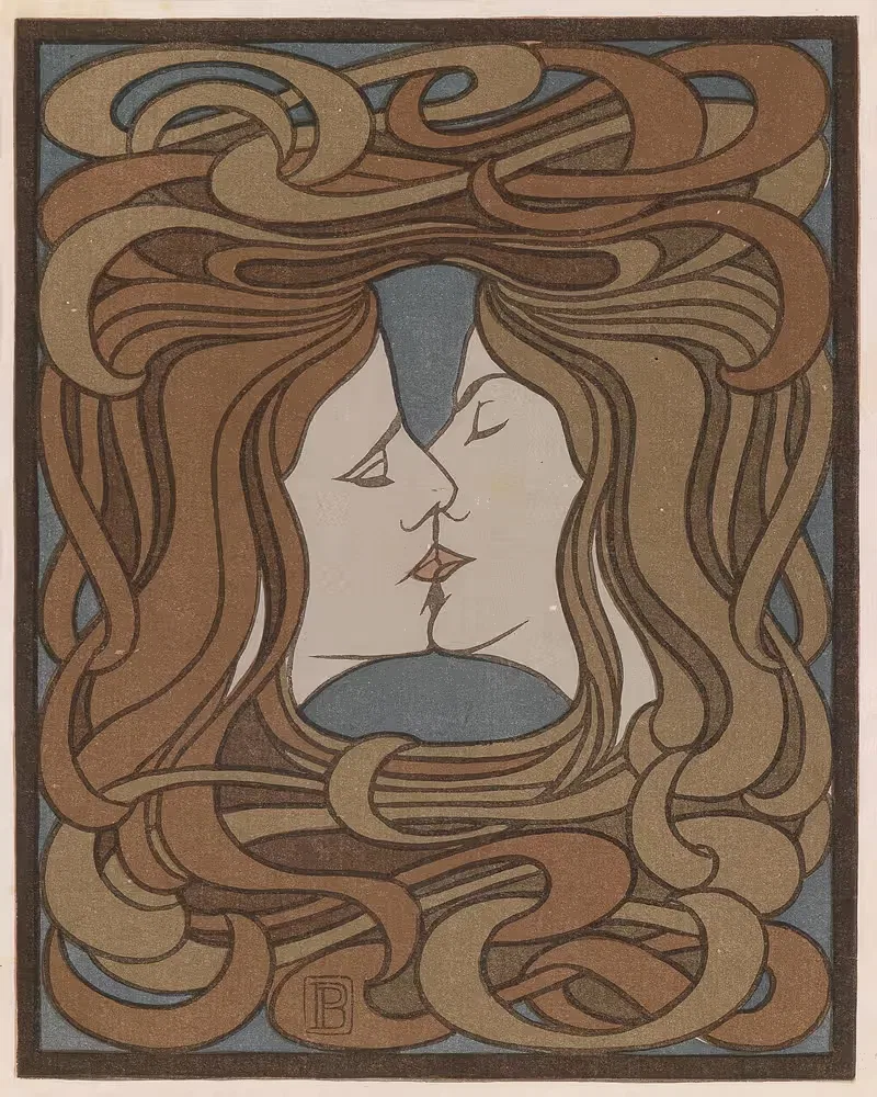 Поцелуй by Петер Бехренс, 1898 — digital art print download