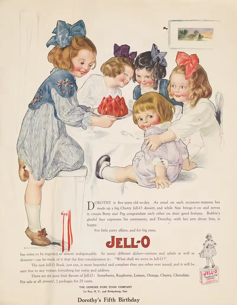 Dorothy's fifth birthday Jell-o — Rose Cecil O'Neill