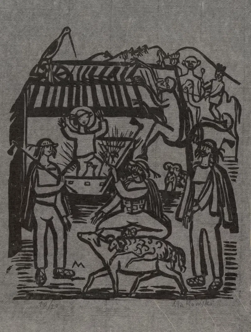 At the shed – mystery play — Tadeusz Makowski