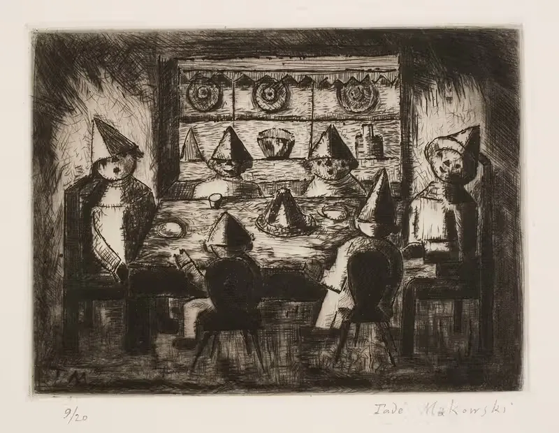 Дети за столом by Тадеуш Маковский, 1931 — digital art print download