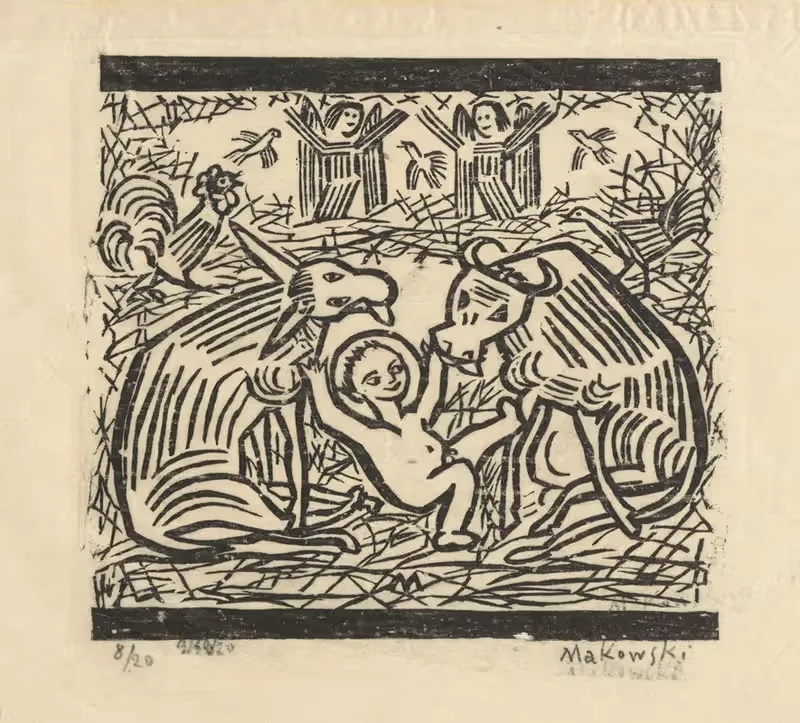 У яслей by Тадеуш Маковский, 1924 — digital art print download