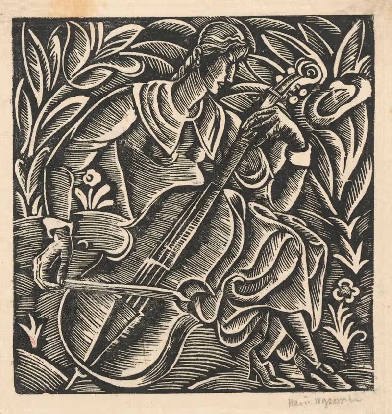 Девушка, играющая на виолончели by Вацлав Вансович, 1922 — digital art print download