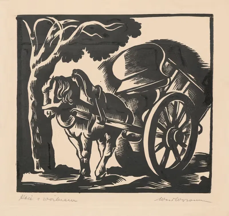 Конь с тележкой by Вацлав Вансович, 1925 — digital art print download