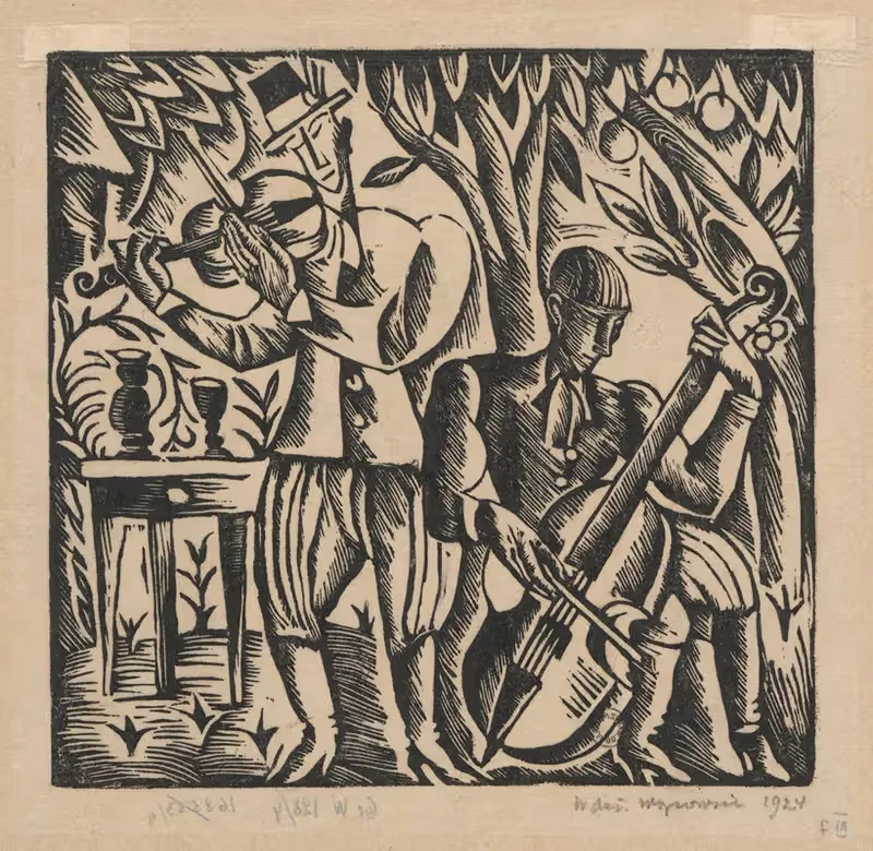 Muzykanci. by Wacław Wąsowicz, 1922 — digital art print download