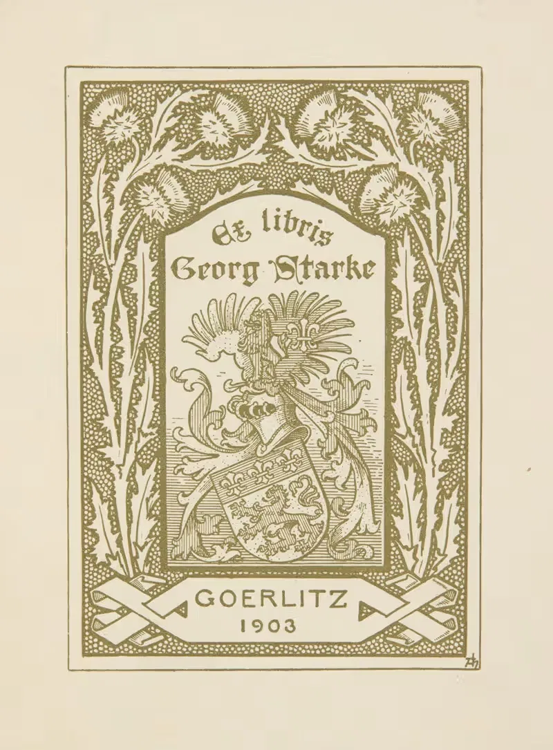 Ekslibris Georg Starke (Goerlitz) by Adolf Matthias Hildebrandt, 1903 — digital art print download