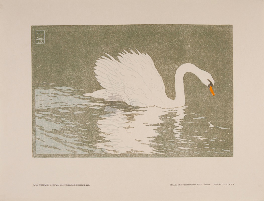 Лебедь by Альберт Хауайзен, 1907 — digital art print download