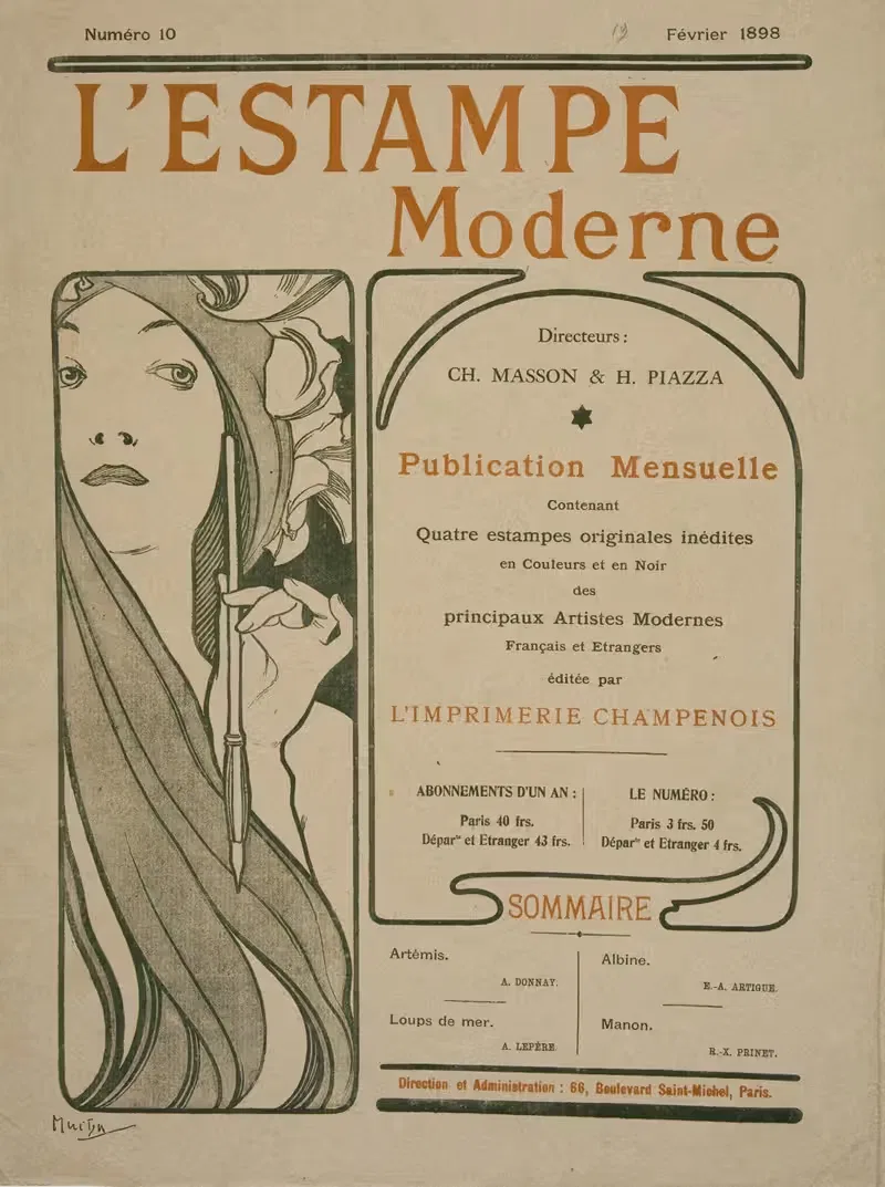 Femme à la Plume — Alphonse Mucha