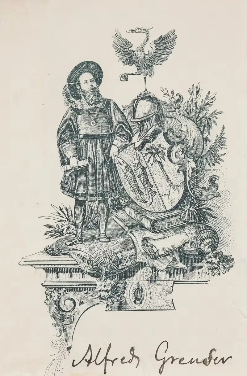 Alfred Grenser (1838-1891) – ekslibris by Anonymous, 1838-1891 — digital art print download
