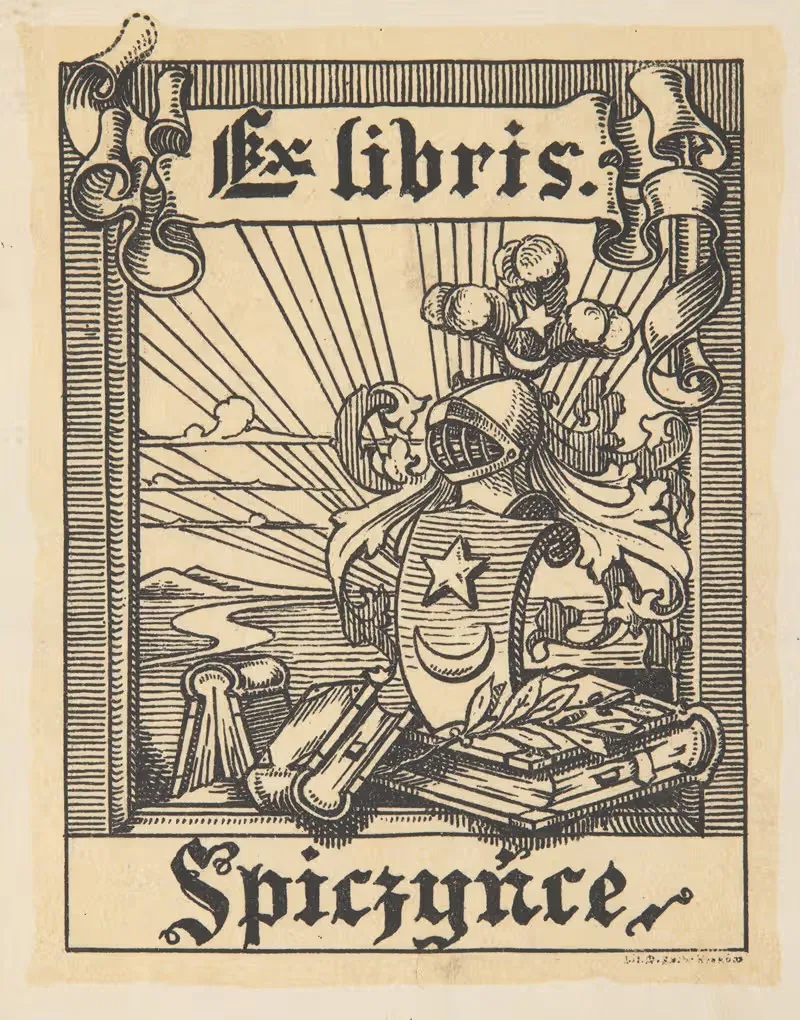 Ekslibris biblioteki Teresy i Henryka Tyszkiewiczów w Spiczyńcach — Anonymous