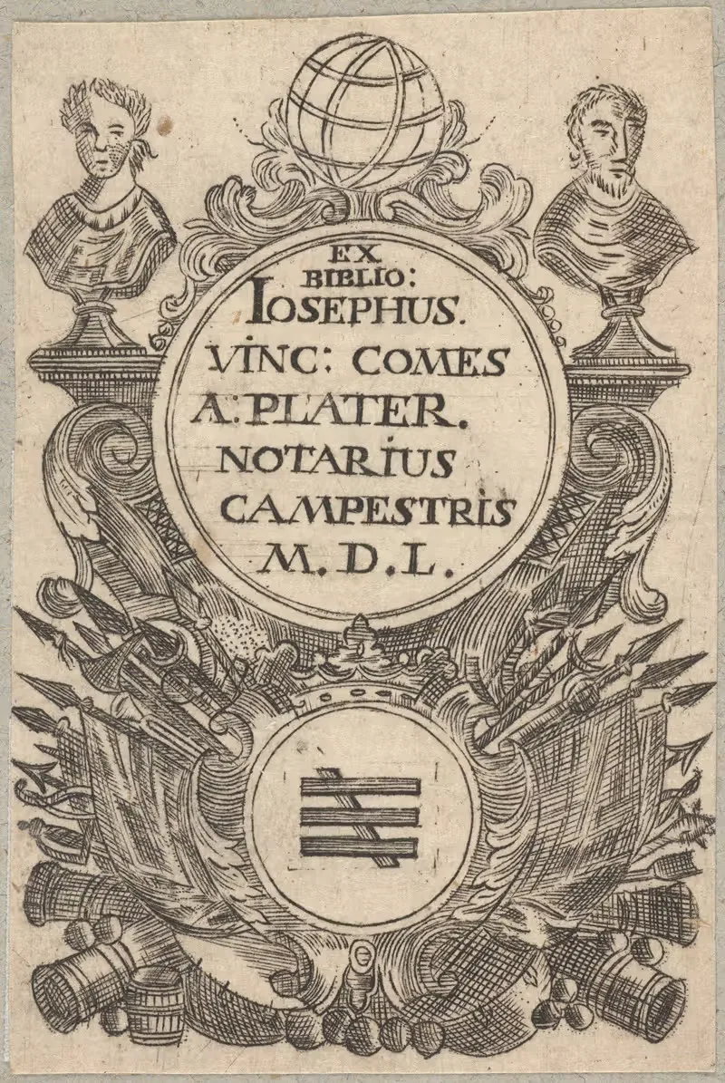 Экслибрис Юзефа Винцентого Платера by Аноним, 1745-1806 — digital art print download