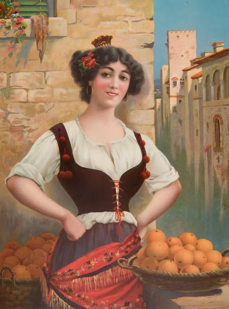Испанка, продающая апельсины — Аноним