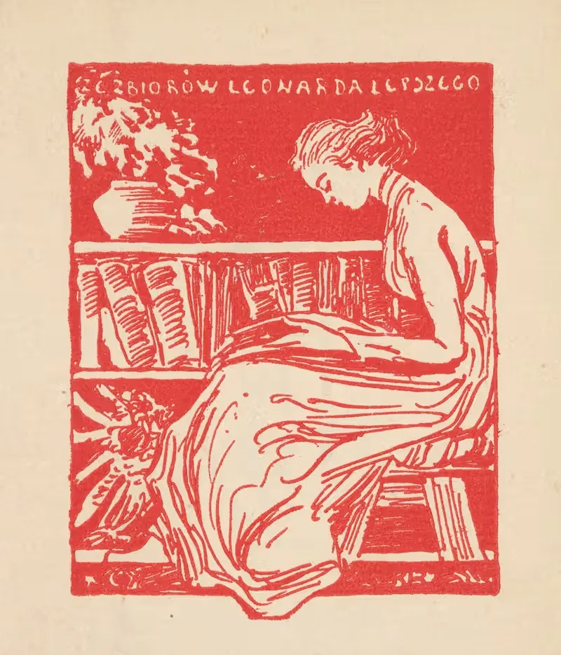 Экслибрис Леонарда Лепшегого (1856-1937) by Антоний Станислав Процайлович, 1856-1937 — digital art print download
