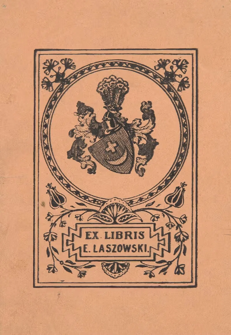 Bookplate of Emil Laszowski (b. 1868) — Antoni Steinbauer