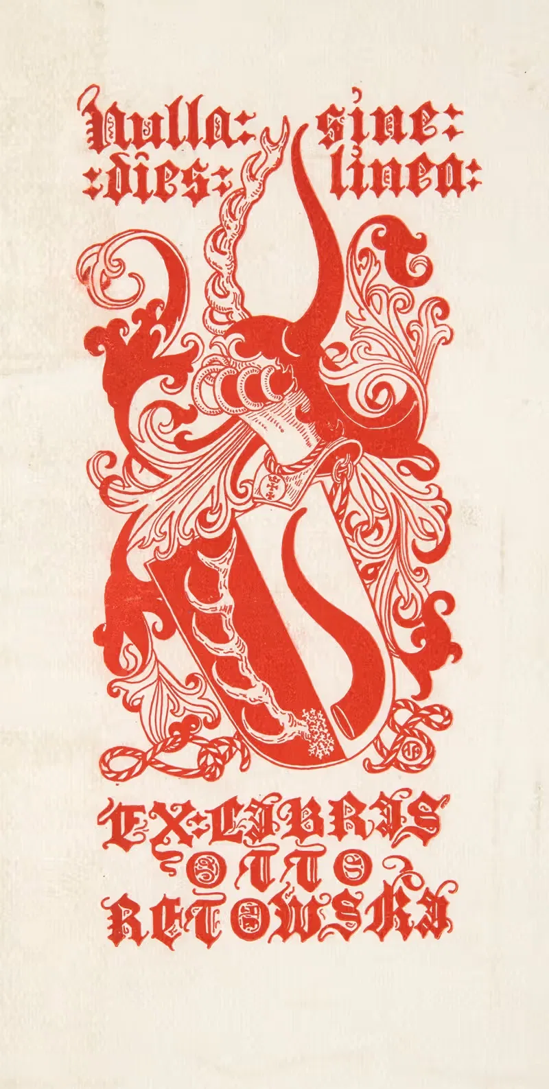Экслибрис Оттона Ретовского (1849-1925) by Армин Магнус Конрад фон Фёлькерсам, 1849-1925 — digital art print download
