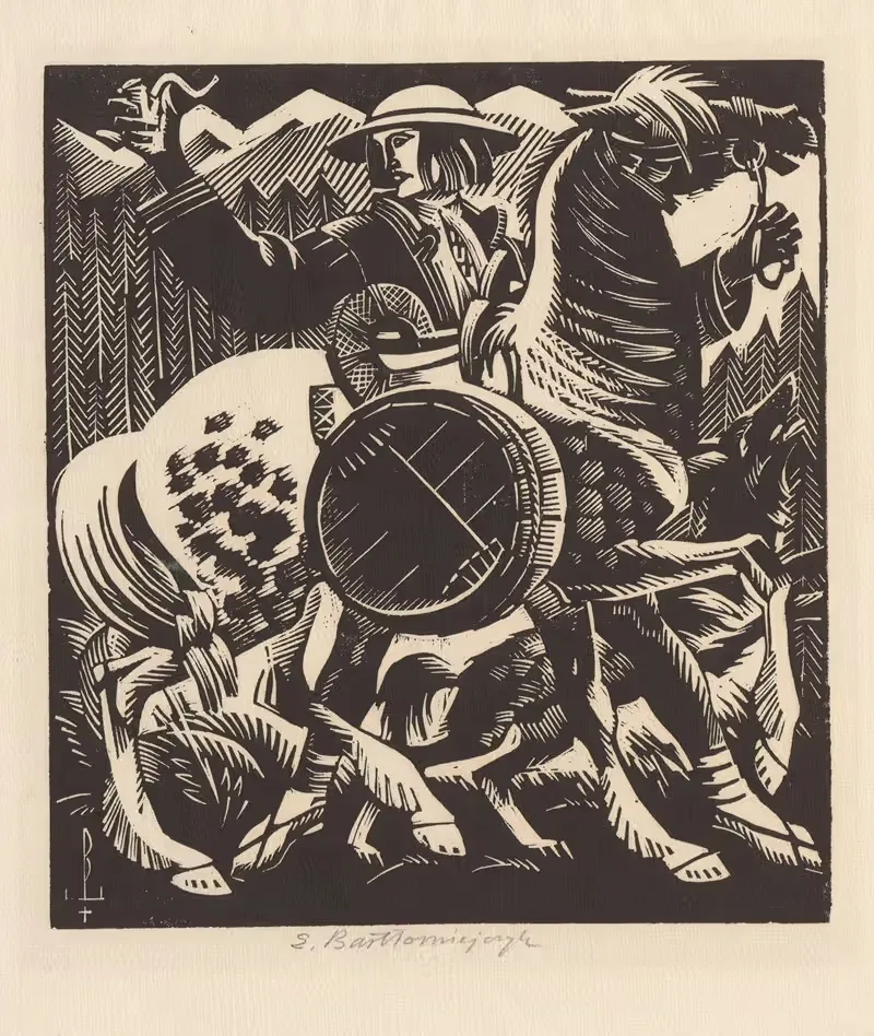 Гураль с лошадью by Эдмунд Бартломейчик, 1925 — digital art print download